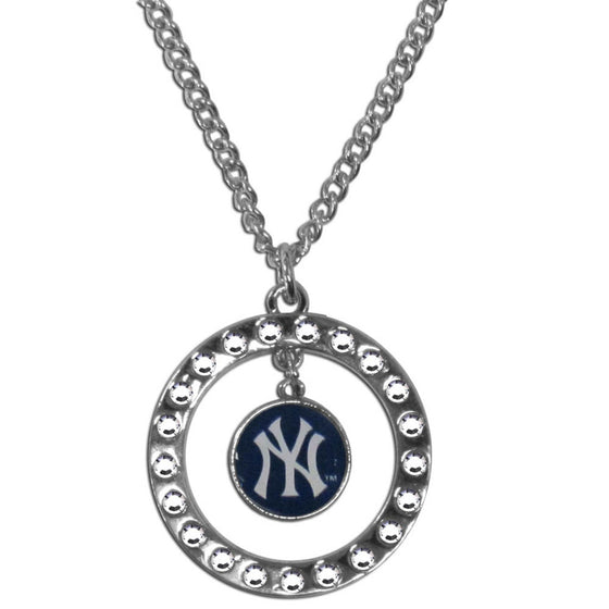 New York Yankees Necklace Chain Rhinestone Hoop CO - 757 Sports Collectibles