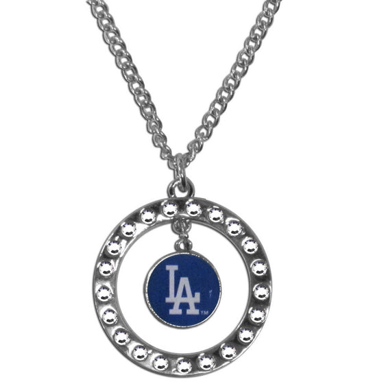 Los Angeles Dodgers Necklace Chain Rhinestone Hoop CO - 757 Sports Collectibles