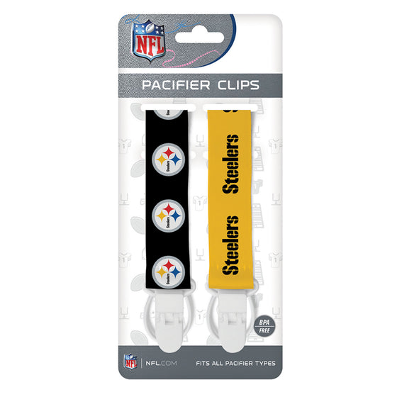 Pittsburgh Steelers NFL Baby Fanatic Pacifier Clip 2-Pack