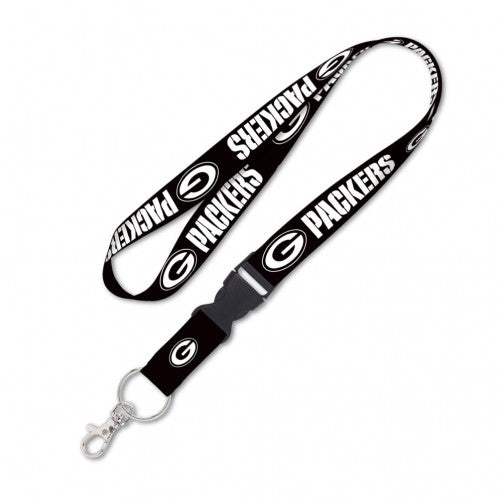 GREEN BAY PACKERS BLACK-LANYARD W/DETACHABLE BUCKLE