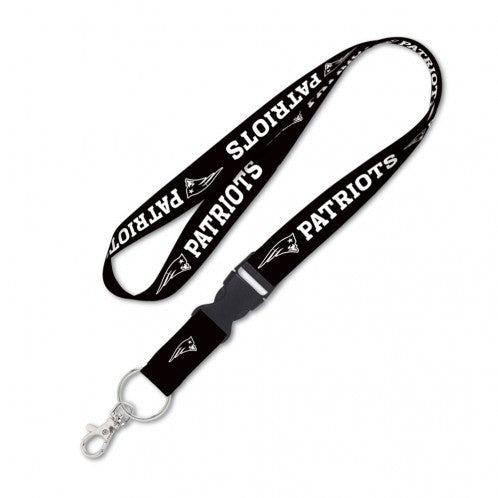 NEW ENGLAND PATRIOTS BLACK-LANYARD W/DETACHABLE BUCKLE