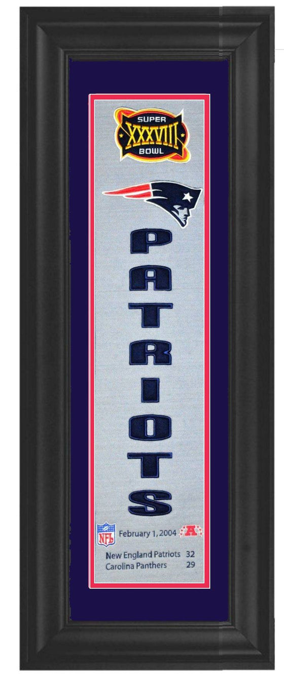 New England Patriots Super Bowl 38 XXXVIII Heritage Banner 12x34 - 757 Sports Collectibles