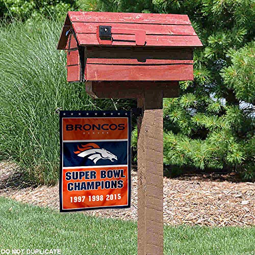 WinCraft Denver Broncos 3 Time Super Bowl Champions Double Sided Garden Flag - 757 Sports Collectibles