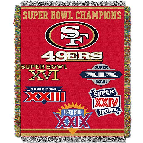 NORTHWEST NFL San Francisco 49ers Woven Tapestry Throw Blanket, 48" x 60", Commemorative - 757 Sports Collectibles