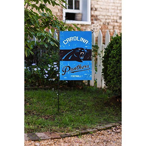 Team Sports America Carolina Panthers NFL Vintage Linen Garden Flag - 12.5" W x 18" H Outdoor Double Sided Décor Sign for Football Fans - 757 Sports Collectibles