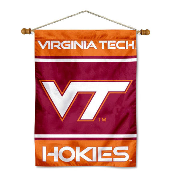 Virginia Tech Hokies Double Sided Banner and Wood Banner Pole Set - 757 Sports Collectibles