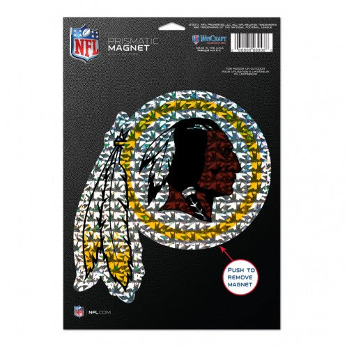 WASHINGTON REDSKINS PRISMATIC MAGNET 6" X 9"