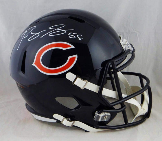 Roquan Smith Autographed Chicago Bears F/S Speed Helmet- Beckett Auth White - 757 Sports Collectibles