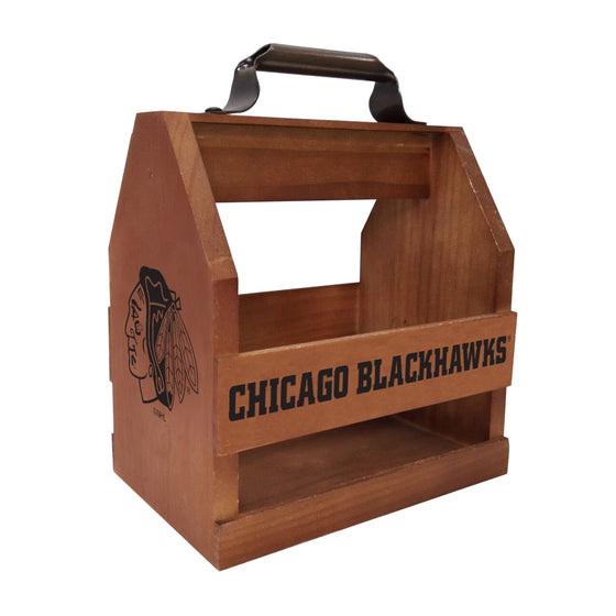 Chicago Blackhawks Wood BBQ Caddy