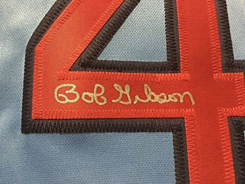 Autographed/Signed Bob Gibson St. Louis Blue Baseball Jersey JSA COA - 757 Sports Collectibles