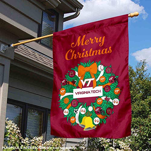 Virginia Tech Hokies Happy Holidays Christmas Banner Flag - 757 Sports Collectibles