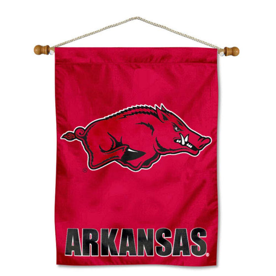 Arkansas Razorbacks Banner with Hanging Pole - 757 Sports Collectibles