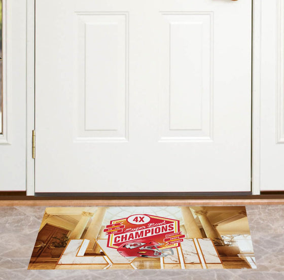 Northwest NFL Kansas City Chiefs Super Bowl LVIII Champions Washable Rug, 20" x 32", Re Take Multi Champs - 757 Sports Collectibles