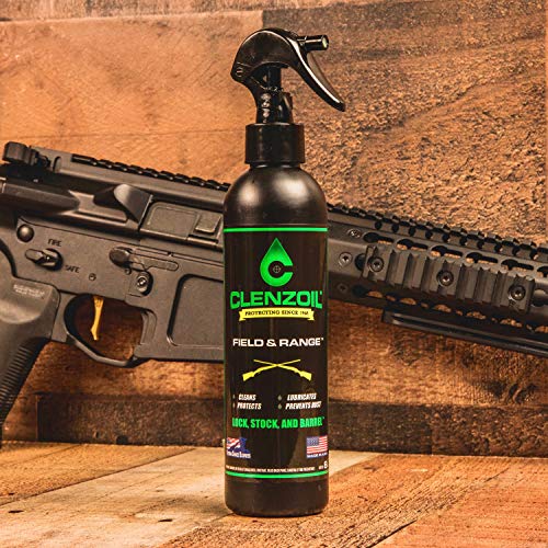 CLENZOIL Field & Range Gun Oil Spray Lube | Cleaner Lubricant Protectant [CLP] | Multi-Purpose Gun Cleaner and Gun Oil Lubricant | 8oz. Bottle of CLP Gun Cleaner and Lubricant w/Trigger Sprayer - 757 Sports Collectibles