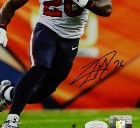 Lamar Miller Signed Houston Texans 8x10 Running vs Denver PF Photo- JSA W Auth - 757 Sports Collectibles