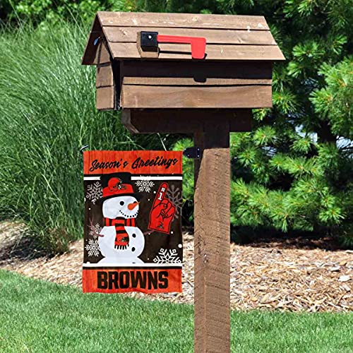 Cleveland Browns Holiday Winter Snow Garden Flag Double Sided Banner - 757 Sports Collectibles