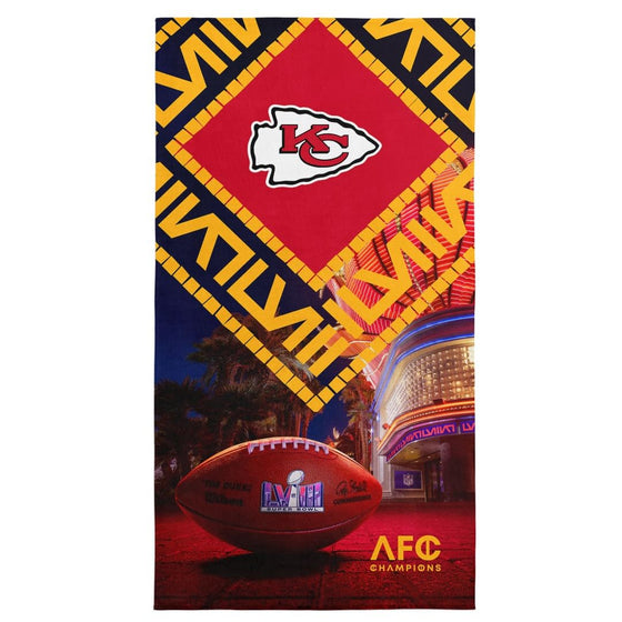 Northwest NFL Kansas City Chiefs Super Bowl LVIII Champions Beach Towel, 30" x 60", Arrival Participant - 757 Sports Collectibles