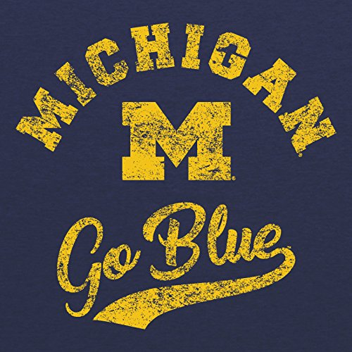 AS11 - Michigan Wolverines Retro Script Men's Triblend T-Shirt - Small - Vintage Navy - 757 Sports Collectibles