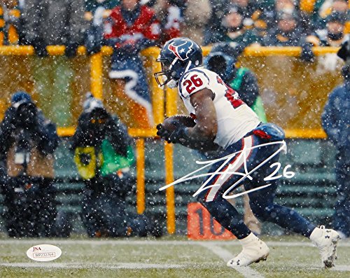 Lamar Miller Autographed Houston Texans 8x10 Running In Snow Photo- JSA W Auth