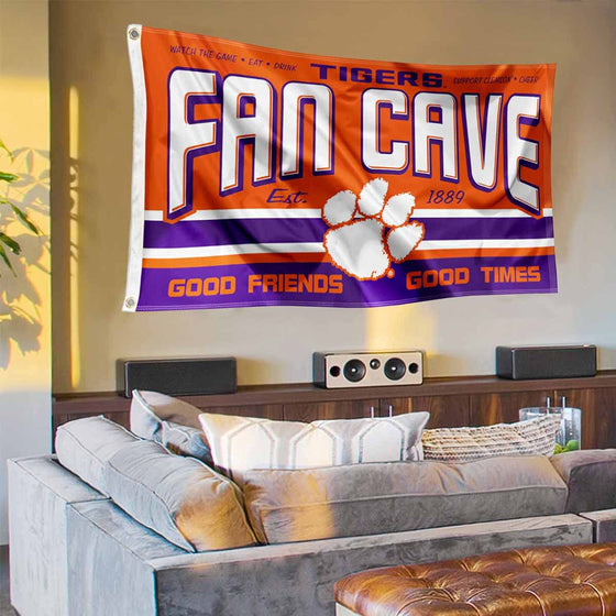 Clemson Tigers Fan Man Cave Banner Flag - 757 Sports Collectibles