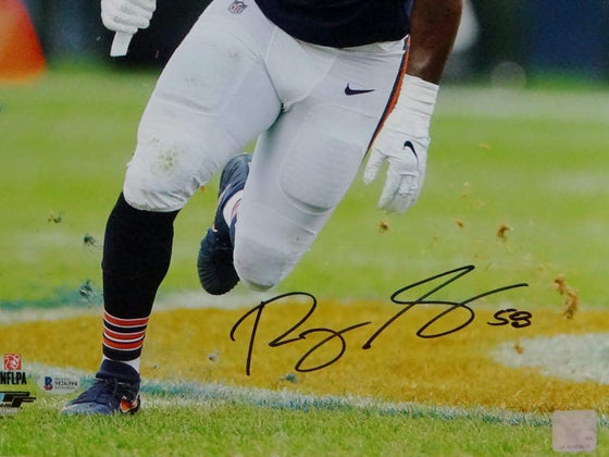 Roquan Smith Autographed Chicago Bears 16x20 PF Photo Running Right - Beckett Auth Black - 757 Sports Collectibles