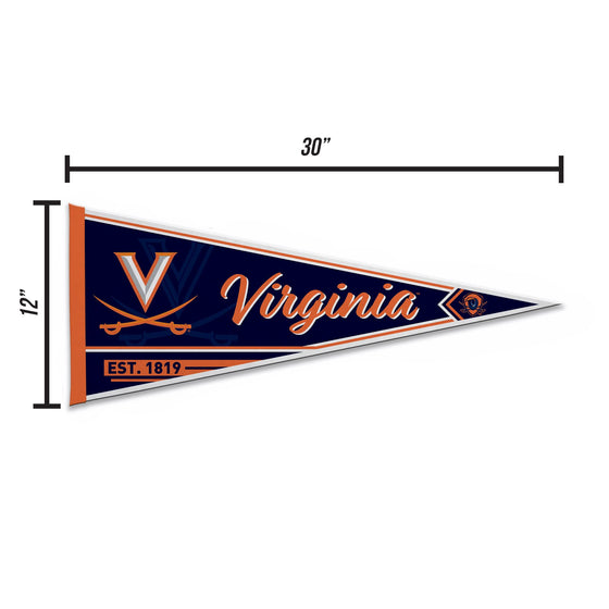 Rico Industries NCAA Virginia Cavaliers Classic 12" x 30" Felt Wall Décor Pennant - Great for Home/Bed Room/Man Cave Décor - 757 Sports Collectibles