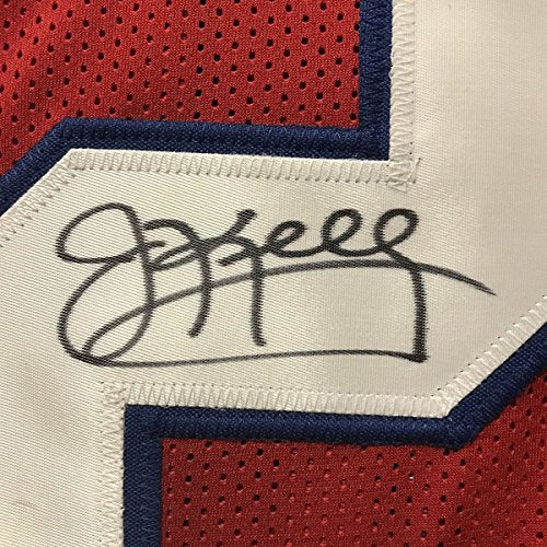 Framed Autographed/Signed Jim Kelly 33x42 Buffalo Bills Red Football Jersey JSA COA - 757 Sports Collectibles
