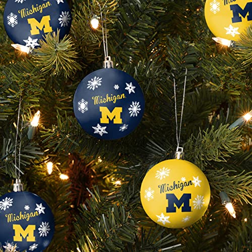 FOCO Michigan Wolverines NCAA 5 Pack Shatterproof Ball Ornament Set - 757 Sports Collectibles