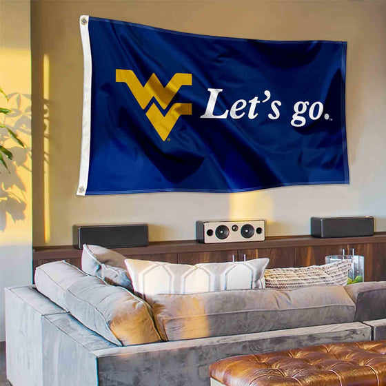 West Virginia Mountaineers Let's Go Flag - 757 Sports Collectibles