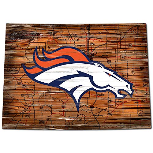 Fan Creations NFL Denver Broncos Unisex Denver Broncos Mini Roadmap State Sign, Team Color, 12 inch - 757 Sports Collectibles