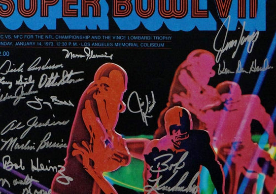 72 Dolphins Autographed 16x20 PF Super Bowl Poster by NFL/Fanatics w/ 20 Sigs -JSA W Auth Silver - 757 Sports Collectibles