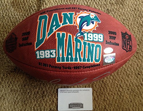 Dan Marino Signed Autograph AUTO Autographed Football STAT MOUNTED MEMORIES - 757 Sports Collectibles