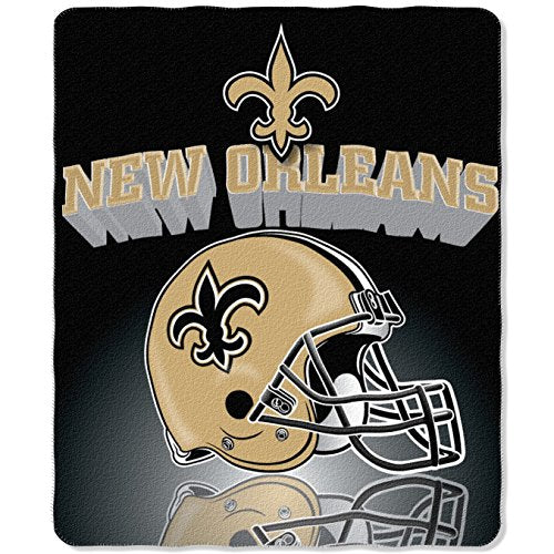 NFL New Orleans Saints Gridiron Fleece Throw, 50 x 60-inches - 757 Sports Collectibles