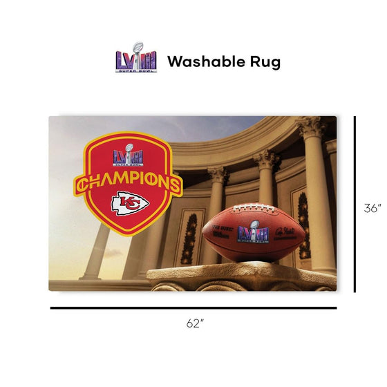 Northwest NFL Kansas City Chiefs Super Bowl LVIII Champions Washable Rug, 36" x 62", Elite Champs - 757 Sports Collectibles