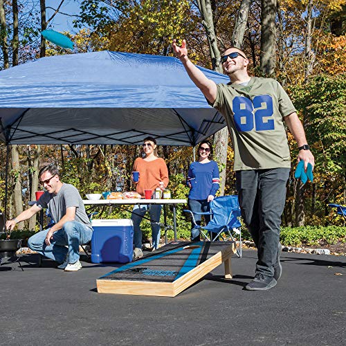 Wild Sports NFL Carolina Panthers 2' x 4' Direct Print Vintage Triangle Wood Tournament Cornhole Set, Team Color - 757 Sports Collectibles