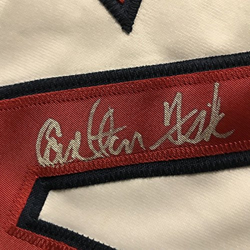 Autographed/Signed Carlton Fisk Boston White Baseball Jersey JSA COA - 757 Sports Collectibles