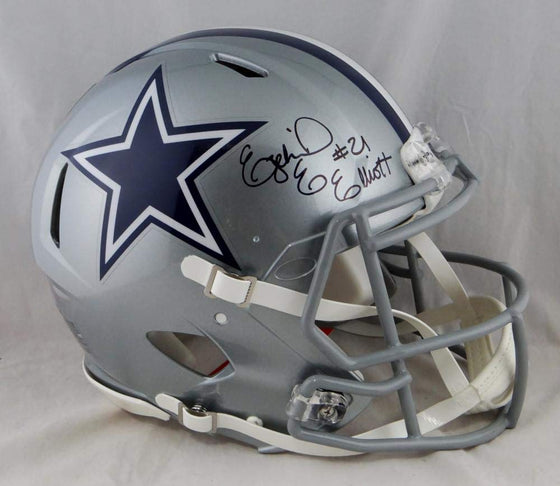 Ezekiel Elliott Signed Cowboys F/S Speed Authentic Helmet- Beckett Auth Black - 757 Sports Collectibles