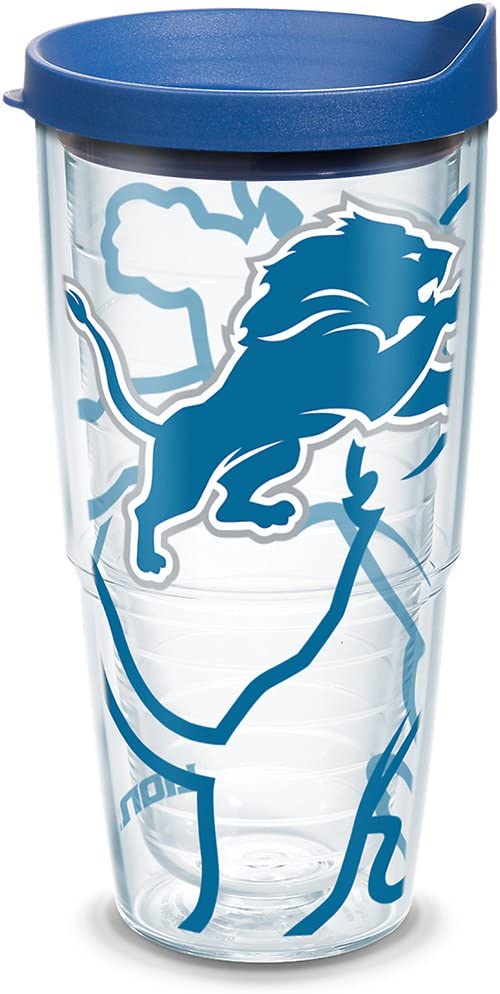 Tervis Detroit Lions Tumbler With Lid, 24 oz, Clear