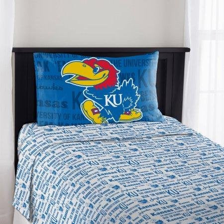 The Northwest Company NCAA Kansas Jayhawks Anthem Twin Sheet Set - 757 Sports Collectibles