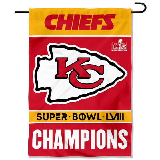 Kansas City Chiefs 2024 Super Bowl LVIII Champions Yard Garden Banner Flag - 757 Sports Collectibles