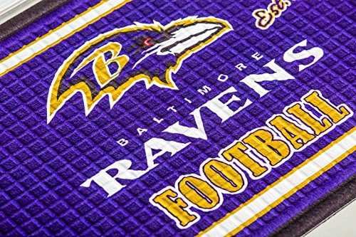 Team Sports America NFL Baltimore Ravens Embossed Outdoor-Safe Mat - 30" W x 18" H Durable Non Slip Floormat for Football Fans - 757 Sports Collectibles