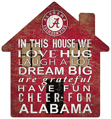Fan Creations NCAA Alabama Crimson Tide Unisex University of Alabama House Sign, Team Color, 12 inch - 757 Sports Collectibles
