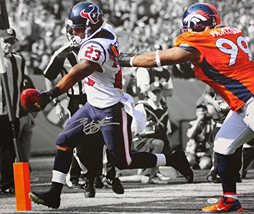 Arian Foster Autographed 20x24 B/W Color TD Canvas- JSA W Authenticated