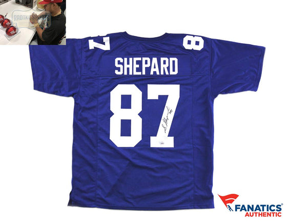 Sterling Shepard Autographed/Signed New York Custom Blue Jersey - 757 Sports Collectibles