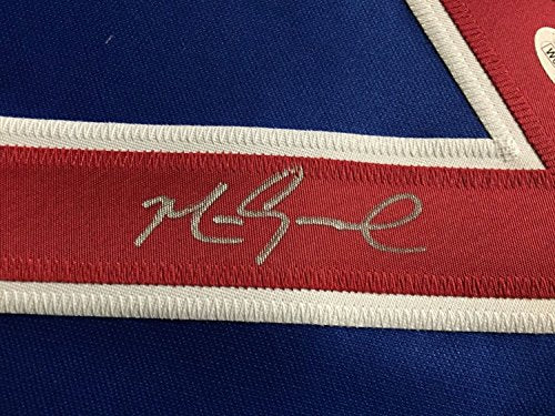 Framed Autographed/Signed Mark Grace 33x42 Chicago Blue Baseball Jersey JSA COA - 757 Sports Collectibles