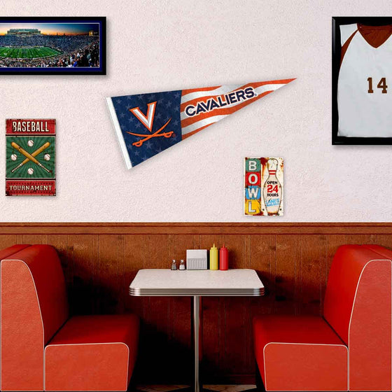 Virginia Cavaliers Nation USA Stars and Stripes Pennant Pennant Banner Flag - 757 Sports Collectibles