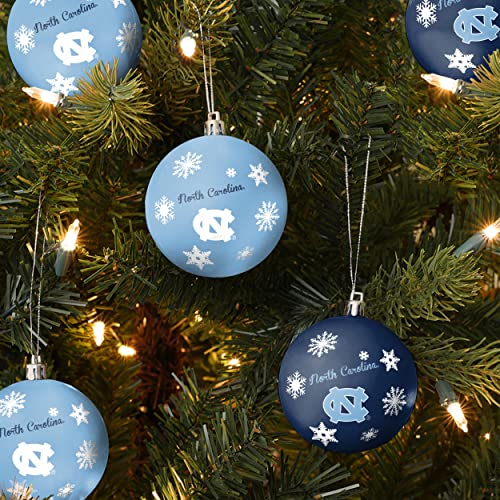 FOCO North Carolina Tar Heels NCAA 5 Pack Shatterproof Ball Ornament Set - 757 Sports Collectibles