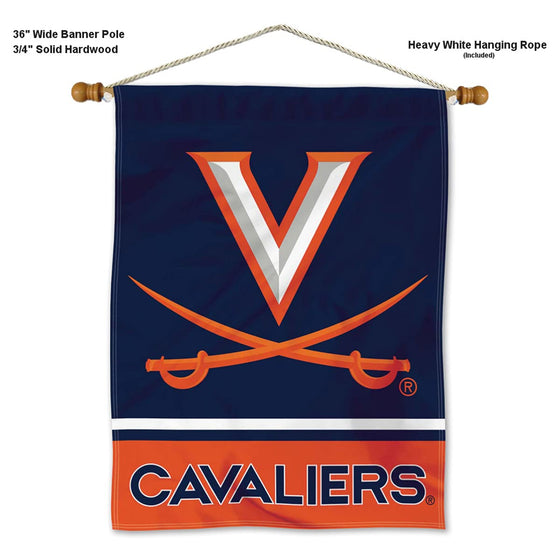 Virginia Cavaliers Banner with Hanging Pole - 757 Sports Collectibles