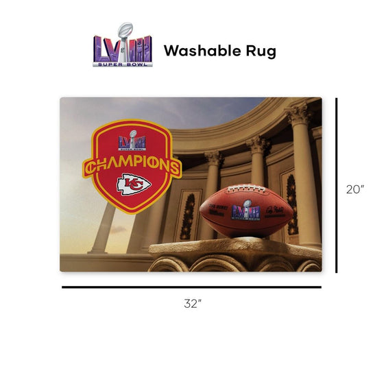 Northwest NFL Kansas City Chiefs Super Bowl LVIII Champions Washable Rug, 20" x 32", Elite Champs - 757 Sports Collectibles