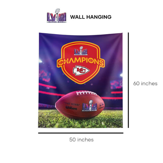 Northwest NFL Kansas City Chiefs Super Bowl LVIII Champions Wall Hanging Tapestry, 50" x 60", Elite Champs - 757 Sports Collectibles